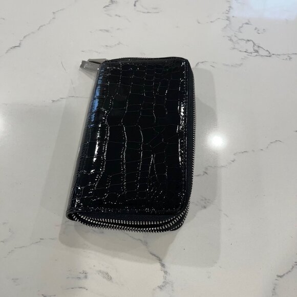 JOY E Lite Croco Couture Embossed Multi-Pocket Wallet with RFID Blocking, BLACK - Picture 4 of 6